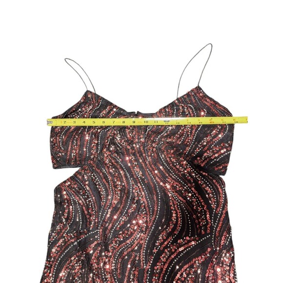 GUESS Women's Taryn Sequinned Side-Cutout Cocktail Dress Size 12 - Picture 5 of 13